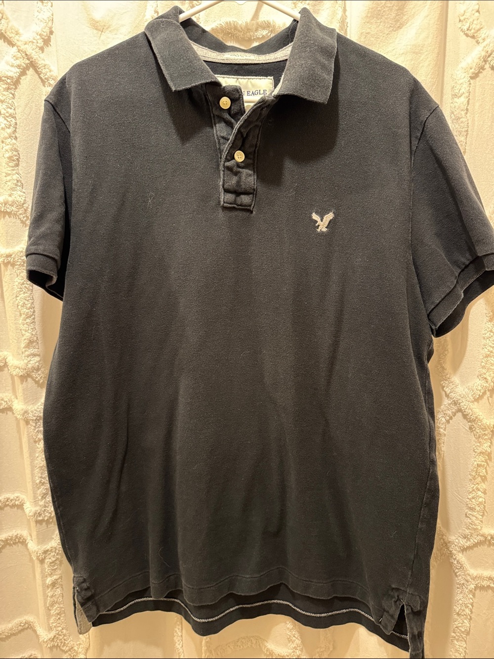 American Eagle Outfitters Navy Polo with White Logo